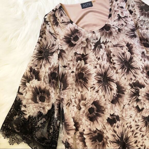 ASTR The Label Floral Lace Sleeve Shift Dress - Picture 6 of 8